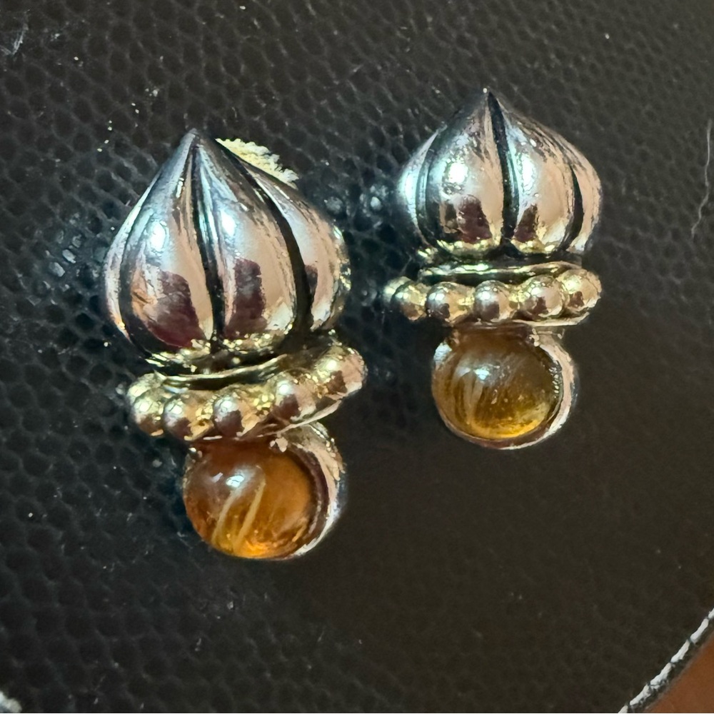 Elegant Silver and Gold Earrings clip